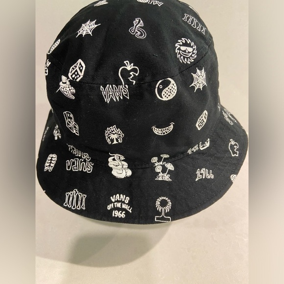 Vans Off The Wall Black And White Bucket Hat Skater Hat - Picture 6 of 15
